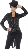 Preview: Sequin party tailcoat in black for women