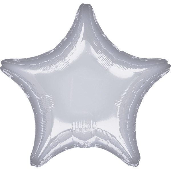 Star foil balloon silver metallic 48cm