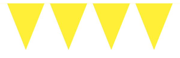 Cadena de banderín amarillo grande 10m