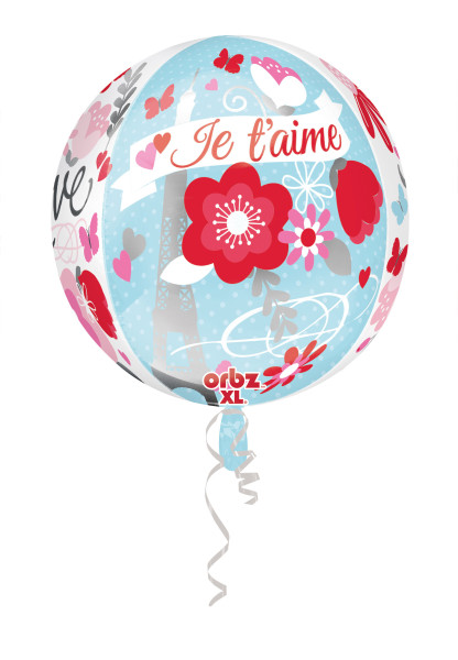 Paris Flower Orbz Balloon 38x40cm
