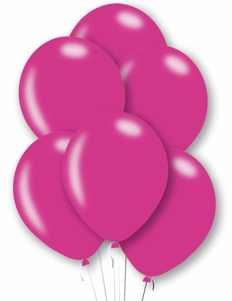 10 lyserøde metalliske latex balloner 27,5 cm