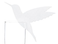 Anteprima: 10 Swallows Glass Decoration Bianco 12,5 x 10 cm