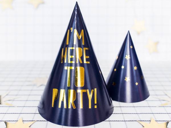 6 party star hats 11cm 4