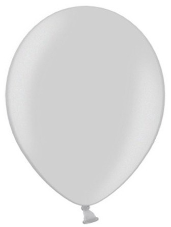 100 balonów w metalicznym srebrnym kolorze 25cm
