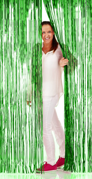 Lammetta metallic green curtain