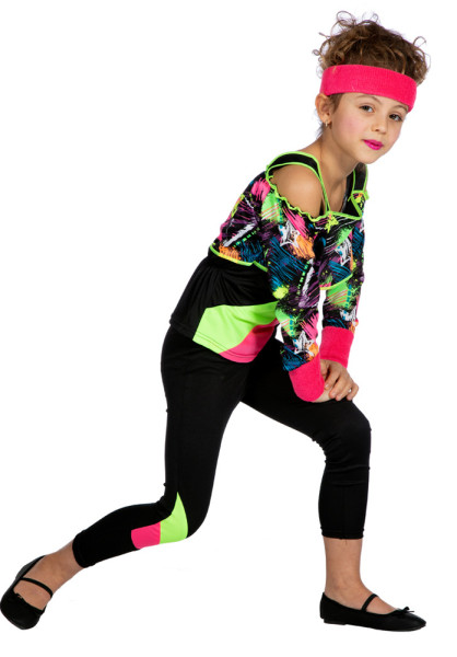 Costume da bambina da aerobica anni '80