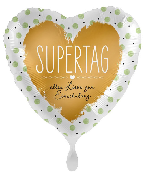 Supertag Einschulung Herzballon 43cm