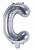 Balon foliowy C srebrny 35cm