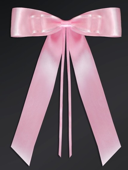 4 satin decorative bows pink 14cm 2
