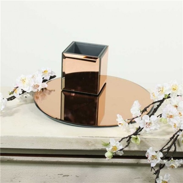 Piatto specchio rotondo oro rosa 30cm