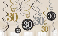 12 espirales de decoración 30 cumpleaños 60cm