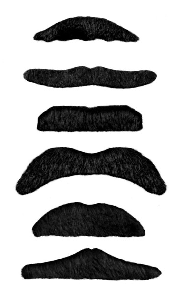 6 moustache Arnold noir