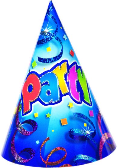 6 cappelli per feste di compleanno per bambini Party Time 16cm