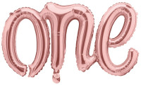 Oversigt: My One folieballon med bogstaver 66 cm rosa guld