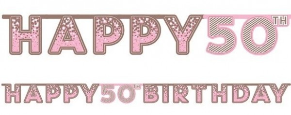 Majestic 50 ° compleanno ghirlanda rosa 2,2 m