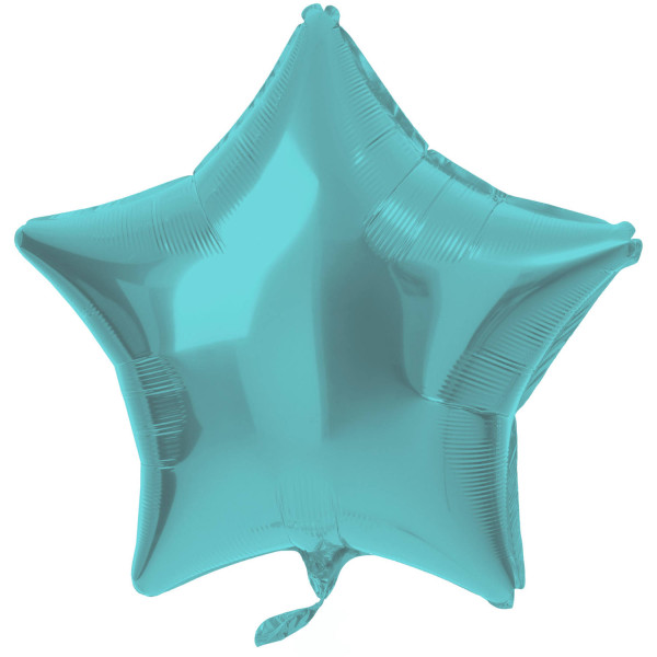 Ballon en aluminium étoile aqua cristal 48cm