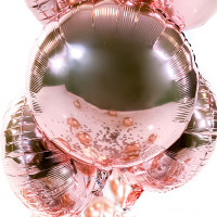 Vorschau: 5 Heliumballons in der Box Rosegold