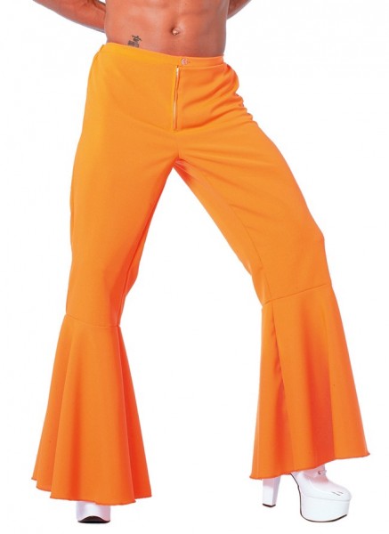 Ascot flared pants for men in orange