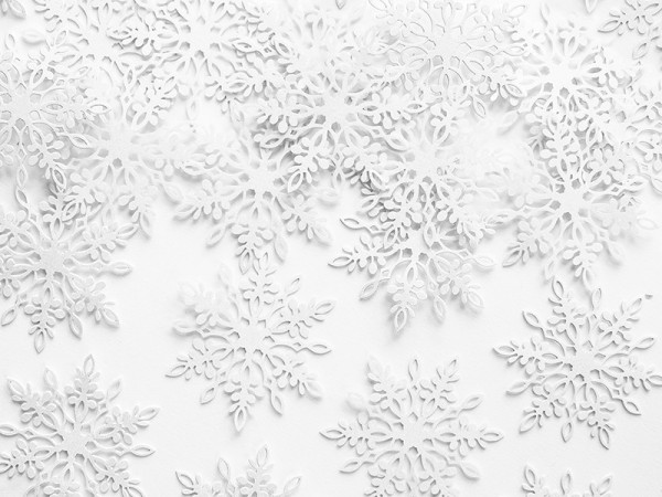 20 coriandoli fiocchi di neve 3 x 6 cm