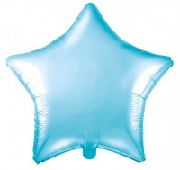 Vorschau: Hellblauer Sternballon Schimmerchen 48cm