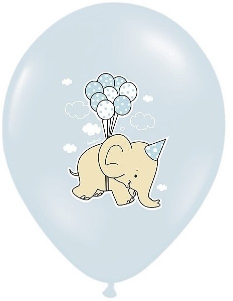6 Boy Elephant balloons 30cm