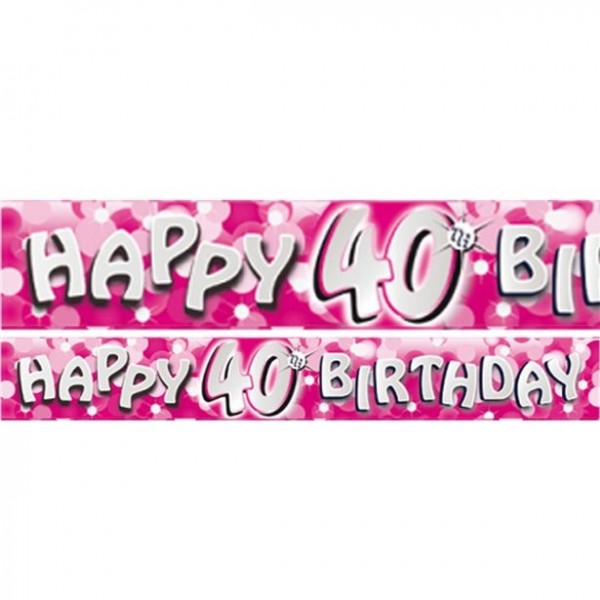 Mousserende lyserød 40-års fødselsdag 2,7m