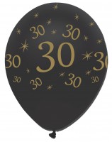 Oversigt: 6 magiske 30. fødselsdagsballoner 30 cm