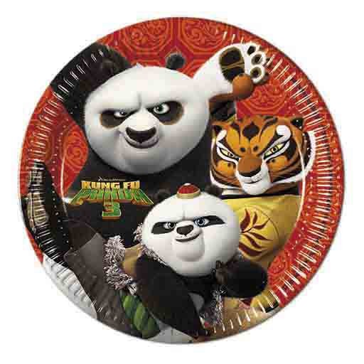 8 Talerz papierowy Kung Fu Panda Dragon Warrior 23 cm