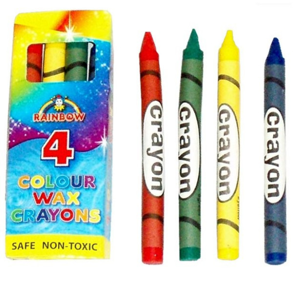 Colorful wax crayons, set of 4