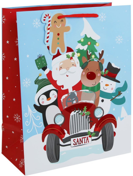Santa & Friends Geschenktüte L 38 x 28cm