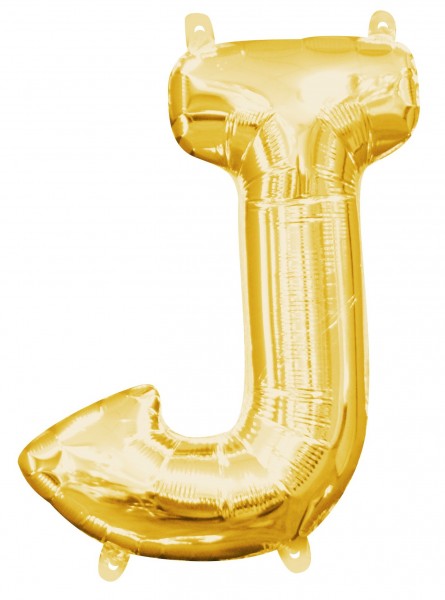 Mini folieballong bokstaven J guld 35cm
