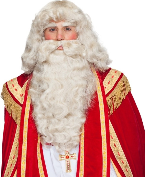 Nostalgic Santa Wig with Beard & Eyebrows