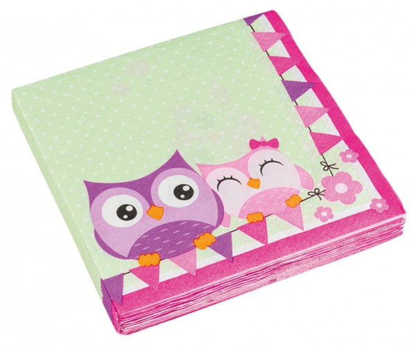 Adorable pair of owls napkins 20 pieces