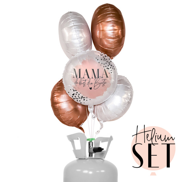 MAMA Du bist die Beste Ballonbouquet-Set mit Heliumbehälter