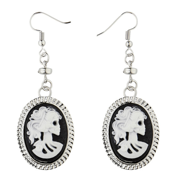 Day of the Dead cameo earrings