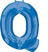 Foil balloon letter Q blue XL 81cm