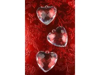 Vista previa: 5 colgantes de cristal corazones 4.5 cm