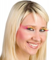 Vorschau: Elegante Feder-Wimpern Pink Gelb