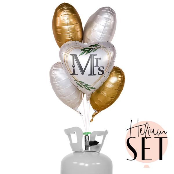 Mrs. Ballonbouquet-Set mit Heliumbehälter