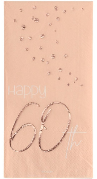 60ste verjaardag 10 servetten Elegant blush rose goud