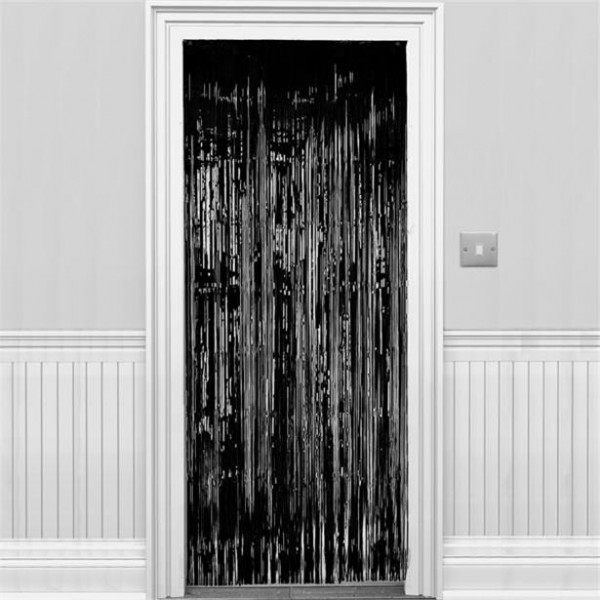Czarna kurtyna drzwiowa lśniąca 2,4m