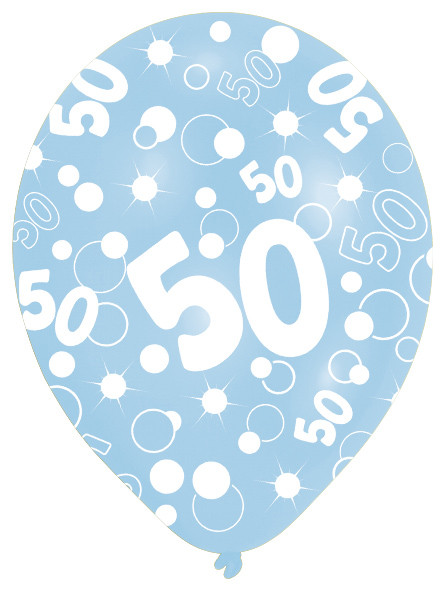 6 ballonnen bubbels 50e verjaardag kleurrijk 27,5 cm 6