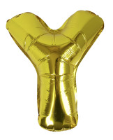 Vorschau: Goldener Y Buchstaben Folienballon 40cm