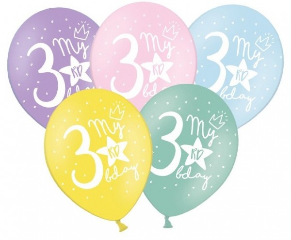 6 My 3rd Birthday Luftballons 30cm