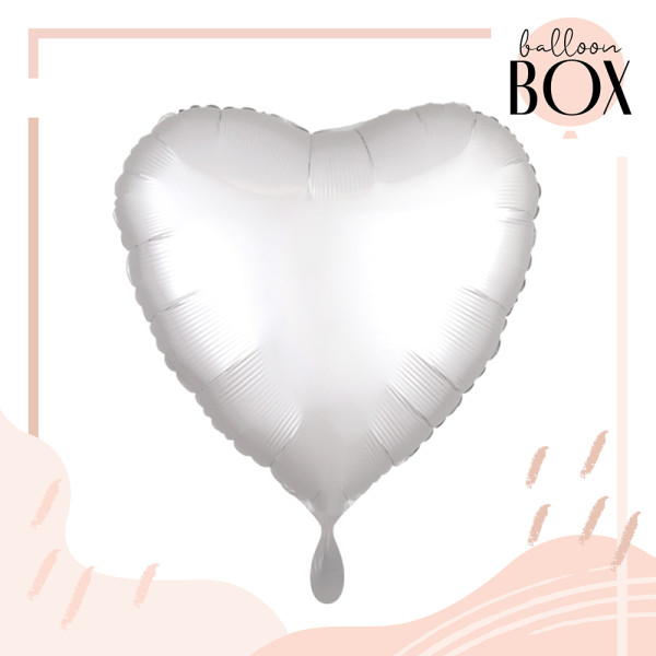 5 Heliumballons in der Box matte White Hearts 2