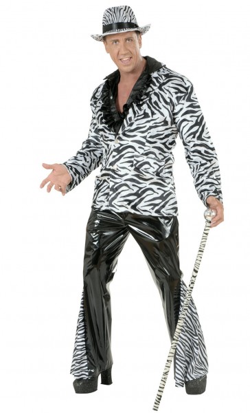 Zebra lacquer look flared trousers 2