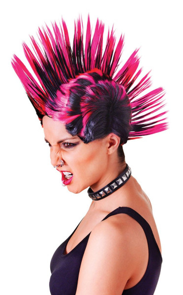 Pink mohawk punk wig
