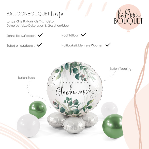 Stehendes Ballon Bouquet-Set Glückwunsch