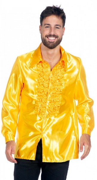Geel gegolfd overhemd voor heren