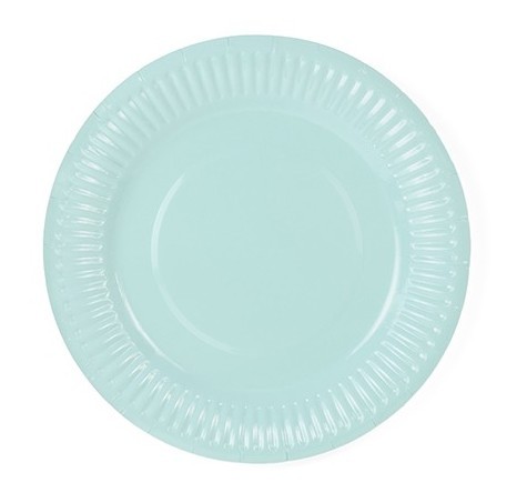 6 tropical turquoise paper plates 18cm